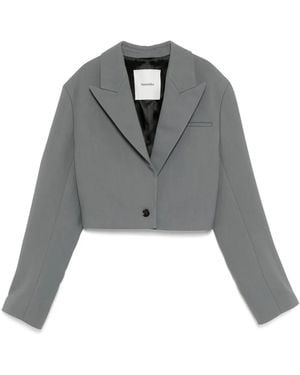 Nanushka Cropped Boxy Fit Blazer - Gray