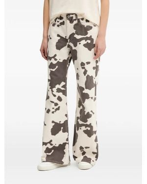 Abercrombie & Fitch Animal-Print Jeans - Natural