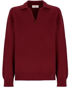 Laneus Pullover mit V-Ausschnitt - Rot