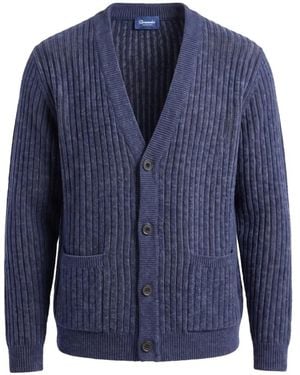Drumohr Ribbed-Knit Cardigan - Blue