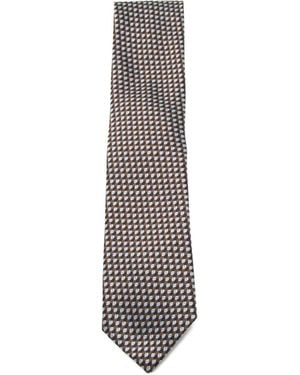 ZEGNA ジオメトリックパターン ネクタイ - ホワイト