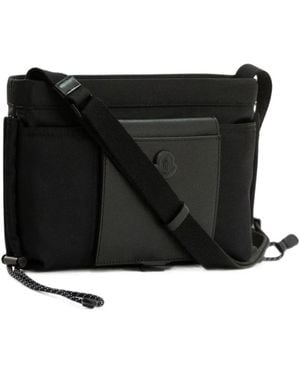 Moncler Logo-Patch Messenger Bag - Black