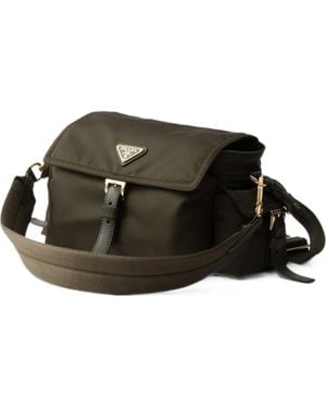 Prada Explore Medium Re-Nylon Shoulder Bag With Flap - Black