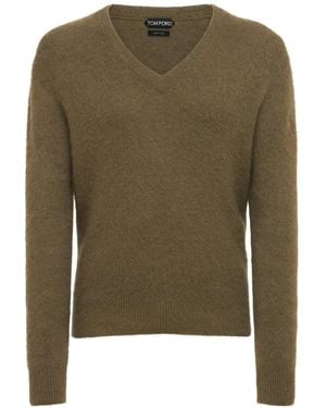 Tom Ford V-Neck Long-Sleeved Jumper - Green