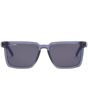 Philipp Plein Square Frame Touchdown Sunglasses - Blue