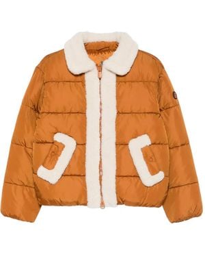Save The Duck Honey Faux-Shearling Trim Jacket - Orange