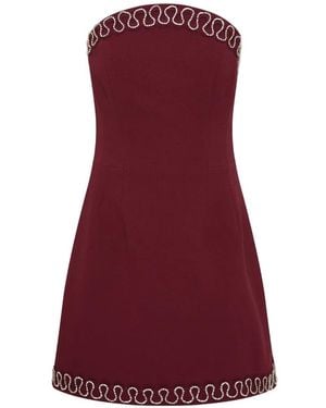 Rebecca Vallance Beaded Strapless Dress - Purple