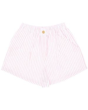 forte_forte Striped Button Shorts - Pink