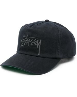 Stussy Logo-Embroidered Baseball Cap - Black