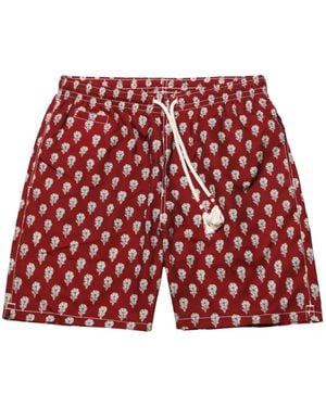 MC2 Saint Barth Floral-Print Drawstring Swim Shorts - Red