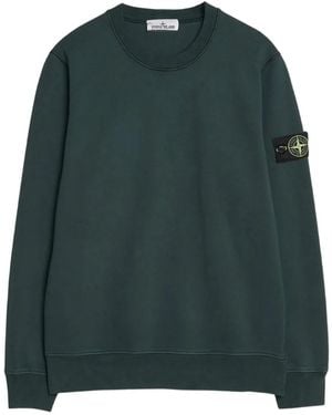 Stone Island Logo-Patch Raglan-Sleeve Sweatshirt - Green