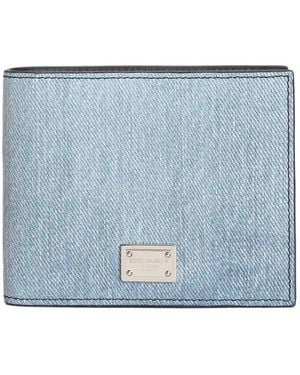Dolce & Gabbana Denim Nubuck Wallet - Blue