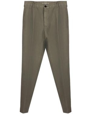 Incotex Pleated Twill Pants - Gray