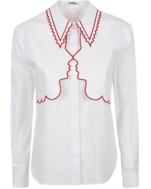Vivetta Embroidered Long-Sleeve Shirt - White