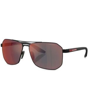 Prada Linea Rossa Gafas de sol con montura estilo piloto - Marrón
