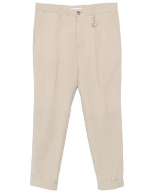 Manuel Ritz Pleated Turn-Up Trousers - Natural