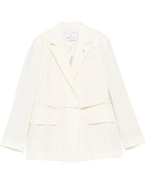 Manuel Ritz Belted Notch-Lapels Jacket - White