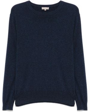 N.Peal Cashmere Oxford Round Neck Jumper - Blue