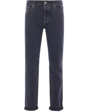 Brunello Cucinelli Logo-embroidered Jeans - ブルー