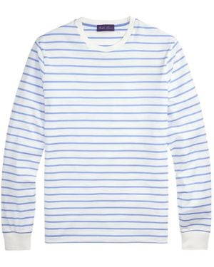 Ralph Lauren T-Shirt Rayé À Manches Longues - Blue
