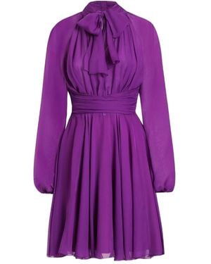 Dolce & Gabbana Chiffon Draped Mini Dress - Purple
