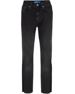Karl Lagerfeld Split-Hem High-Rise Jeans - Black
