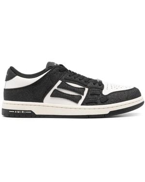 Amiri Shimmer Skel Leather Trainers - Black