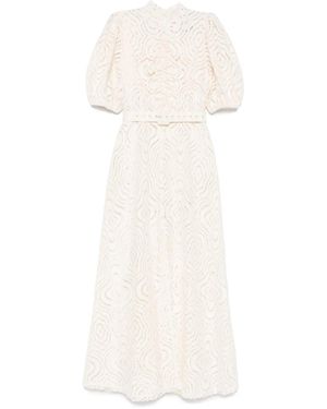MOOS STUDIO Puff Majesty Maxikleid - Weiß