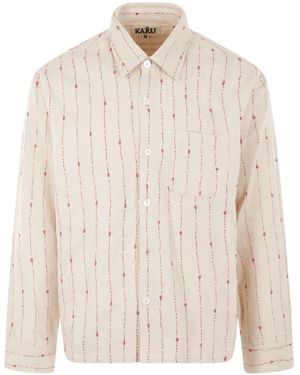 Kartik Research Embroidered Cotton Shirt - Natural