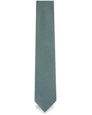 Brioni Geometric-Pattern Tie - Blue
