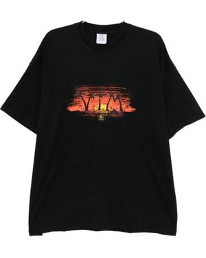 Vetements Printed cotton T-shirt - Schwarz