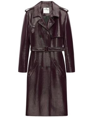 Courreges Double-Breasted Trench Coat - Purple