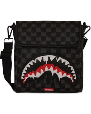 Sprayground シャークチェック ショルダーバッグ - ブラック