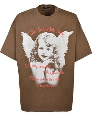 BREATH Angel Graphic-Print Box-Fit T-Shirt - Brown