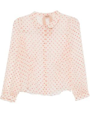 N°21 Polka-Dot Sheer Top - Pink