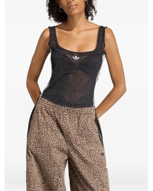 adidas Animal-Print Mesh Tank Top - Blue