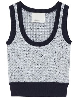 3.1 Phillip Lim Ribbed-Trim Top - Gray