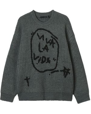 FIVE CM Ribbed-Knit Crew-Neck Jumper - Grey