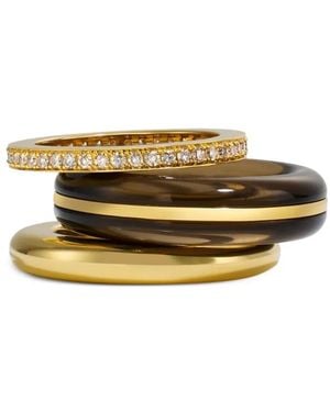BY PARIAH Bague En 14 Ct Avec Quartz Et Diamant - Métallisé