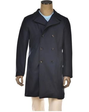 Kiton Double-Breasted Reversible Overcoat - Blue