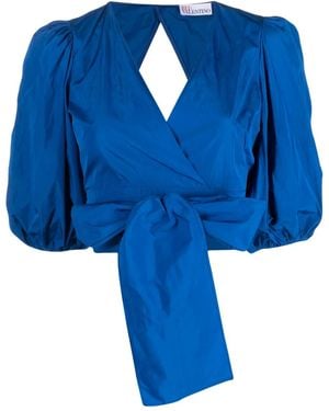 RED Valentino Wrap Design Cropped Top - Blue