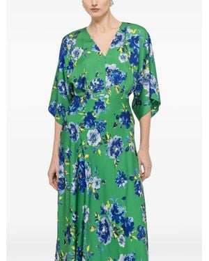 Nissa Printed Midi Dress - Green