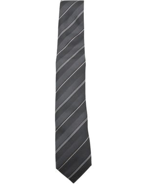 Brunello Cucinelli Diagonal-Stripe Silk Tie - White