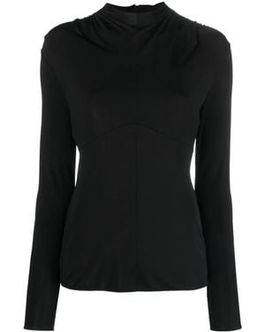 Jil Sander Round-Neck Long-Sleeve Top - Black