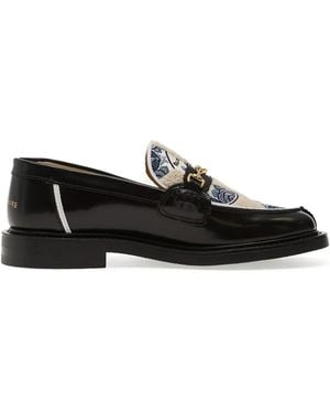 Filling Pieces Patterned Loafers - Black