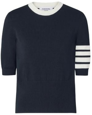 Thom Browne T-Shirt Hector En Maille Intarsia - Blue