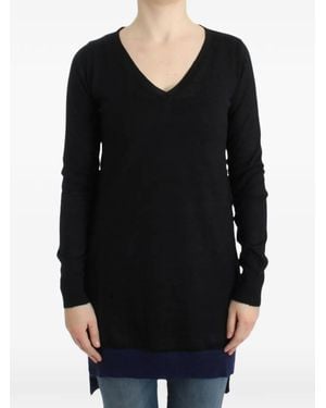 CoSTUME NATIONAL V-Neck Colour-Block Jumper - Black