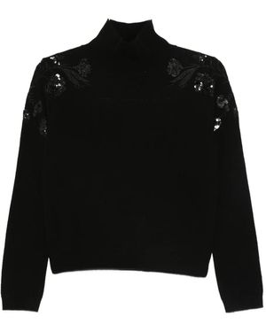 ERMANNO FIRENZE Sequin-Embellished Jumper - Black