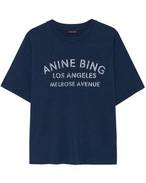 Anine Bing Cade Tee Melrose Stencil - Blue