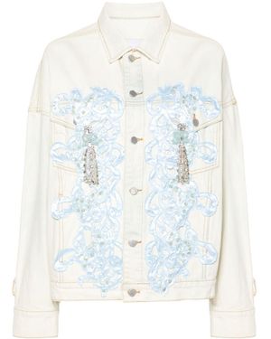 Loulou Patch-Embellished Denim Jacket - White